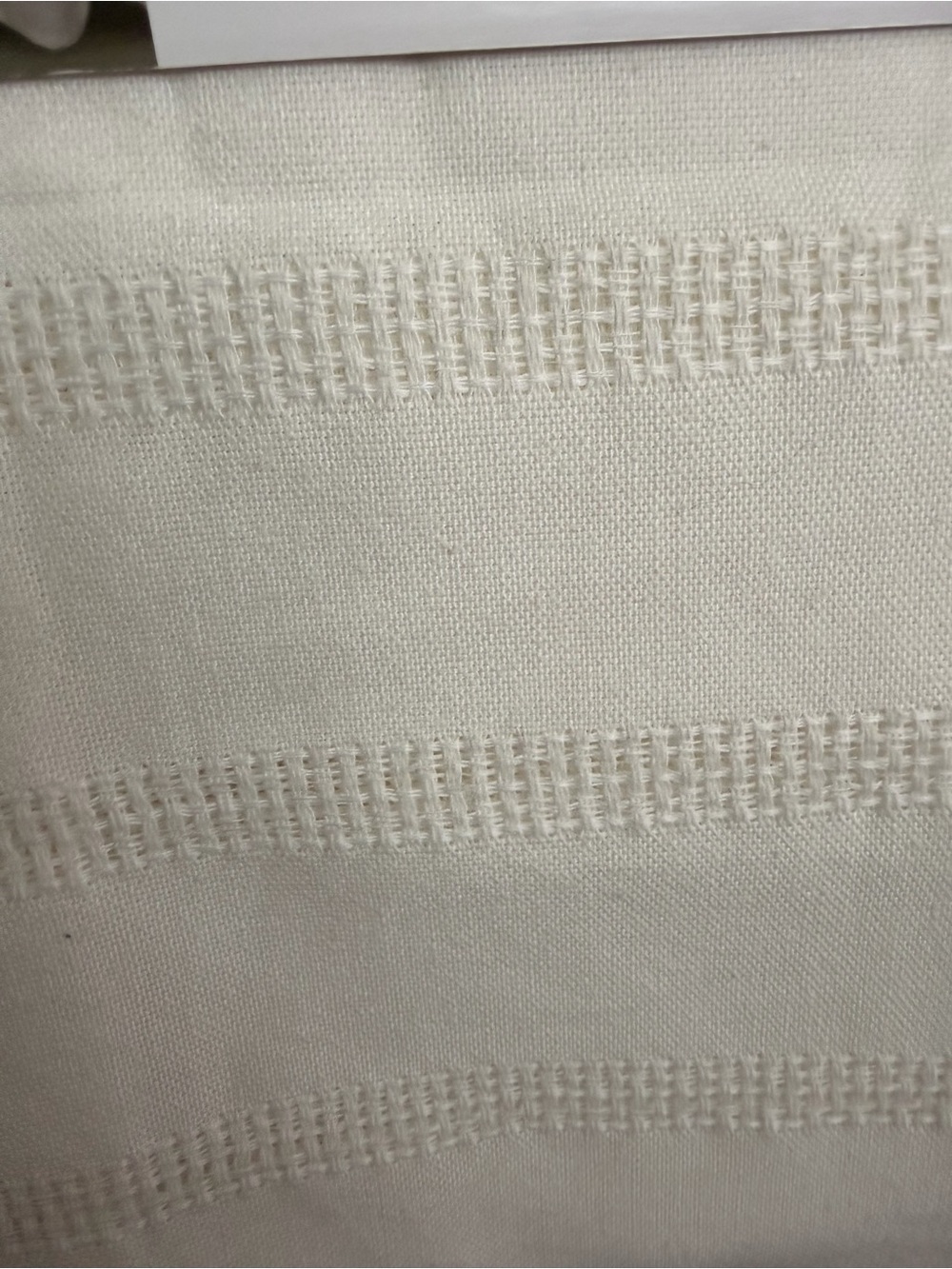 Calvin Klein Ivory Textured Horizontal Stripe Shower Curtain